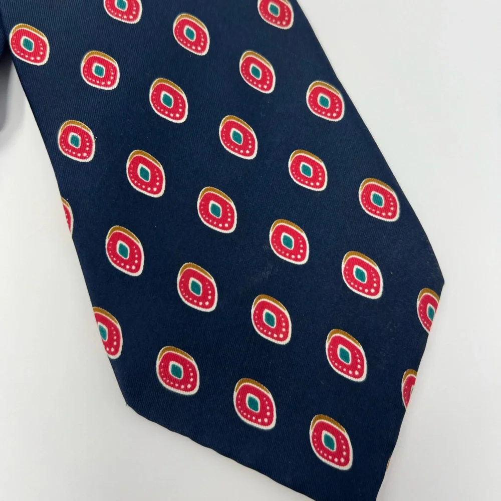 Stafford Silk Men’s‎ Neck Tie, 66 inch, X-Long, red, blue, abstract, circle, dot